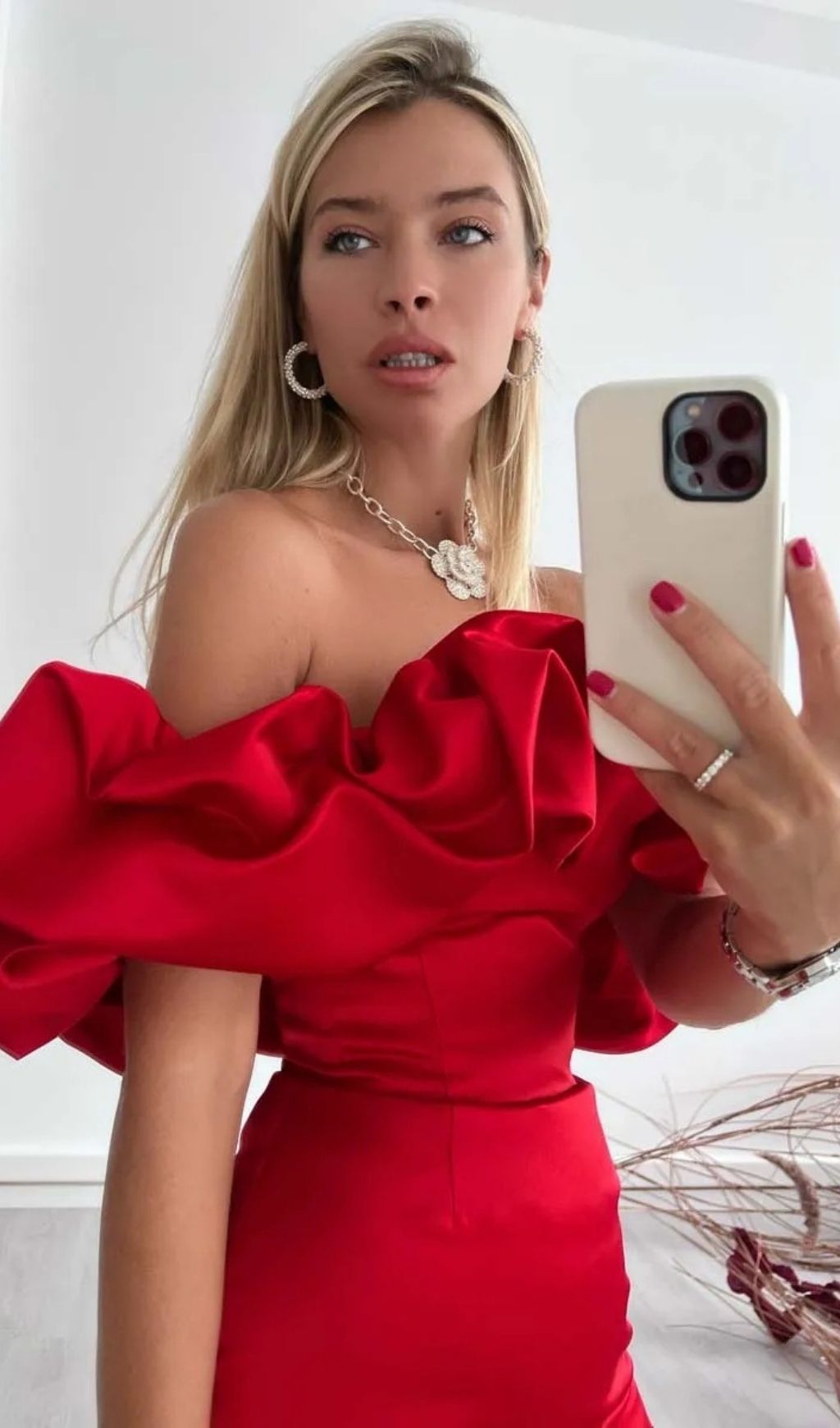 Dolores Ruffled Strapless Off-Shoulder Mini Dress -White