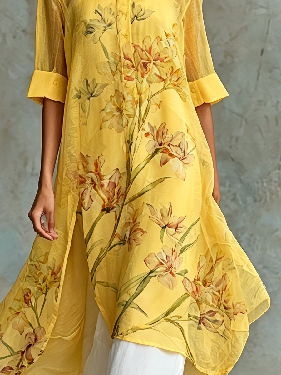 9ca49b2dea8dc8c26e672f0b85a7de6d Casual Floral Short-Sleeve Midi Dress & Slip Dress Two-Piece Set
