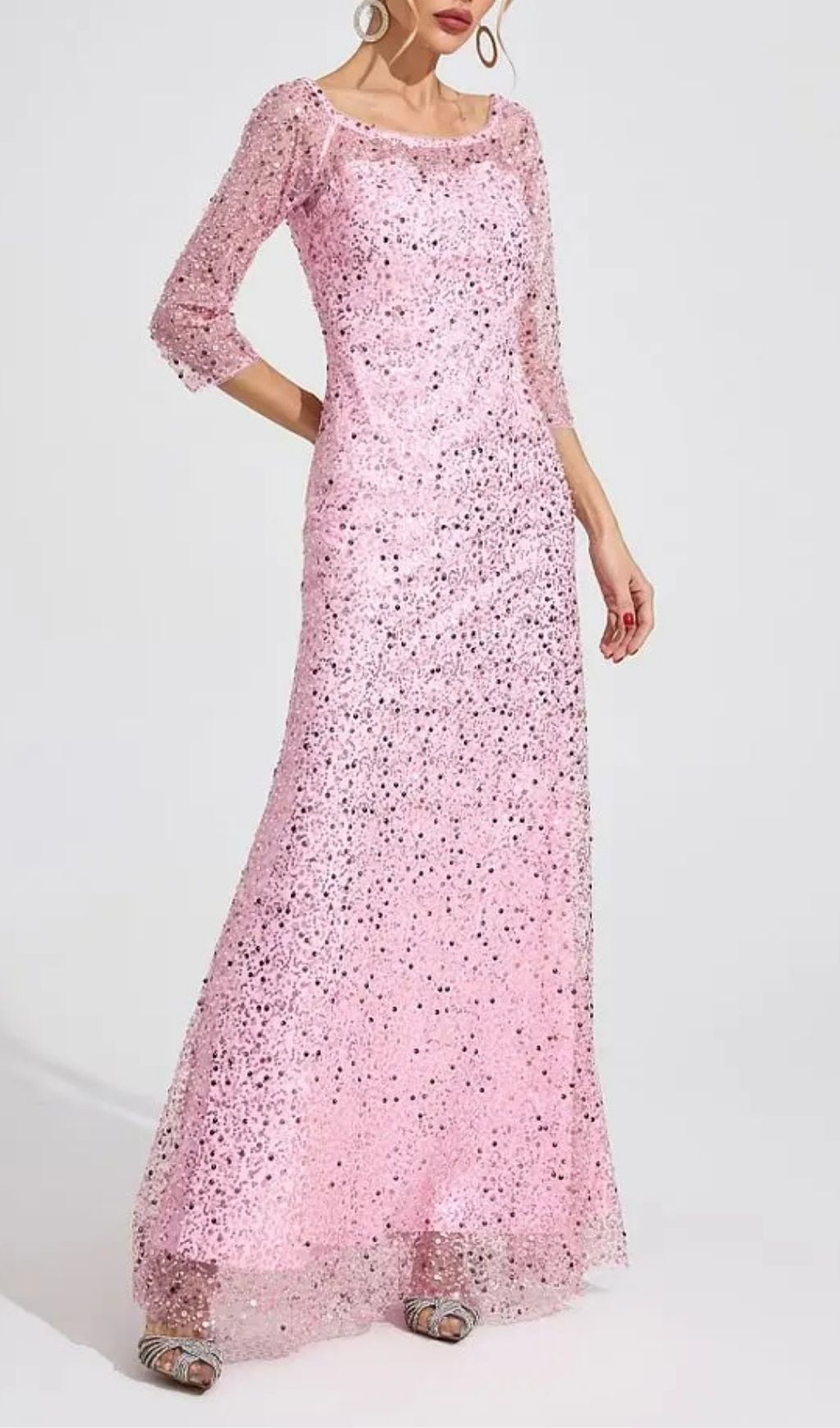 9cca14a31dcd13ea235a25f55c67a2b1 Sarah Pink Diamond Embellished Tulle Maxi Dress