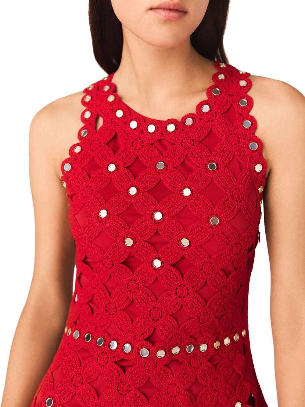 9d550bfc2cd94cd318ea09ae92f49696 Crochet Dress with Mirror Embellishments