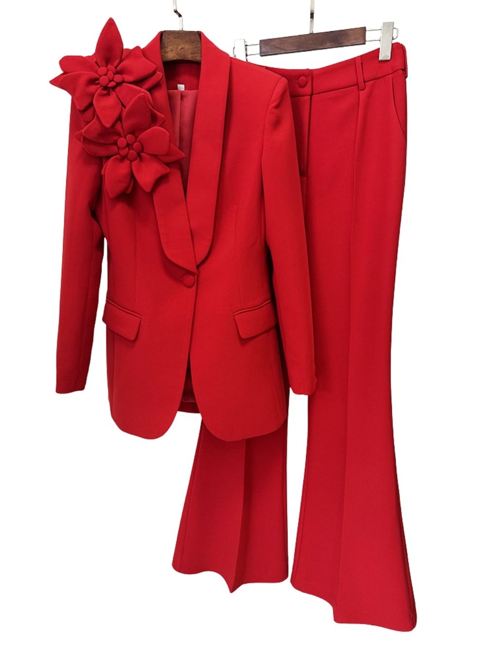 Makimi Flower Embellished Blazer Set