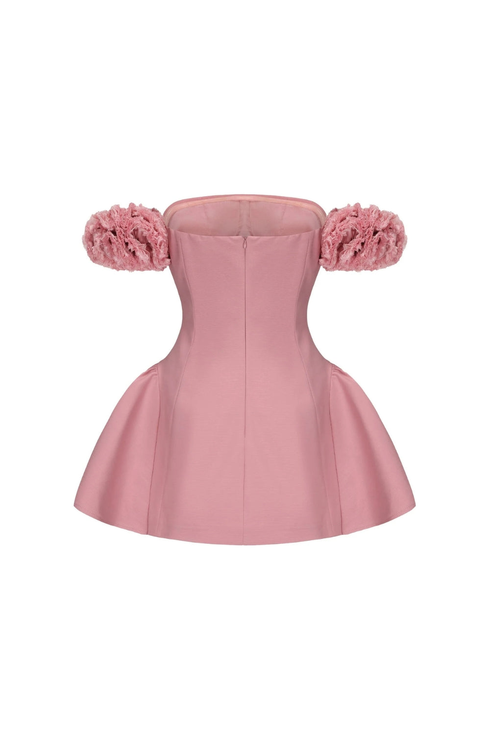 9e97706ace4cdb072a1df8499a5b3f01 Sherry Flower Strapless Puffy Mini Dress In Pink