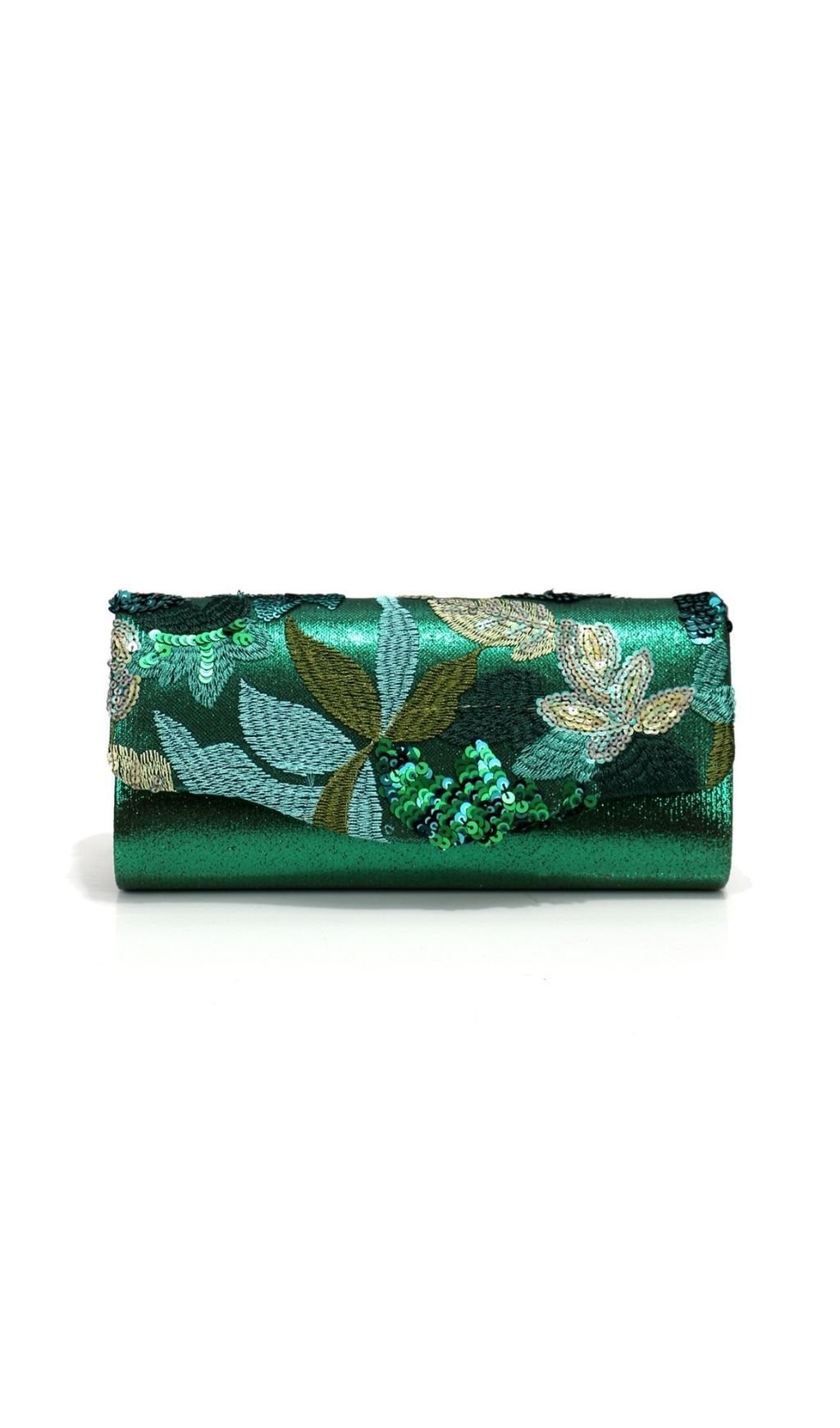 Fashionslee Women Leala Green Flower Sequin Handbag
