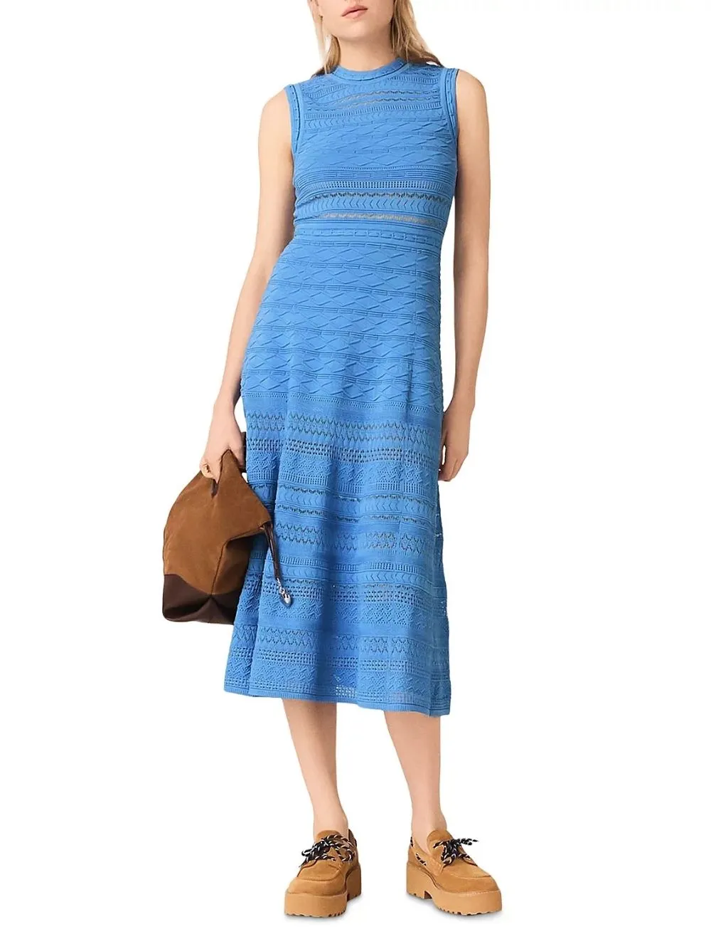 Pointelle Knit Maxi Dress