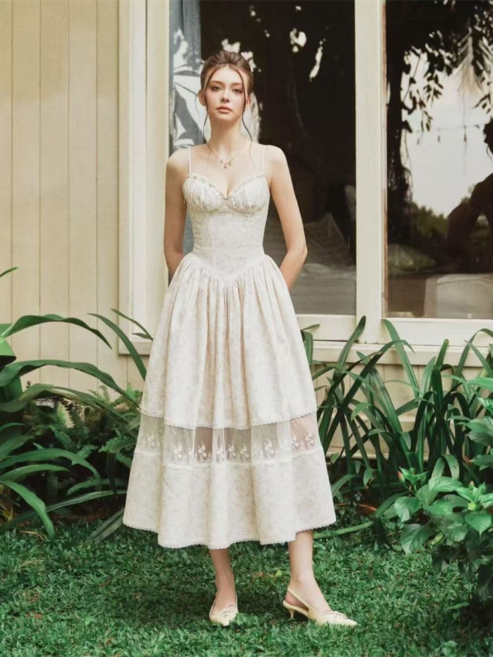 Madrona Strappy Floral Midi Dress
