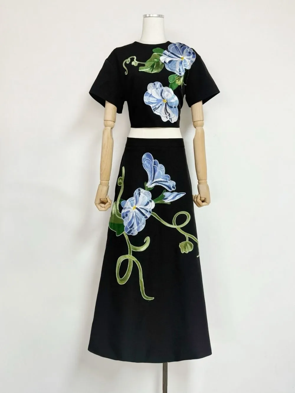 Clarke Flower Embroidery Two-Piece Set