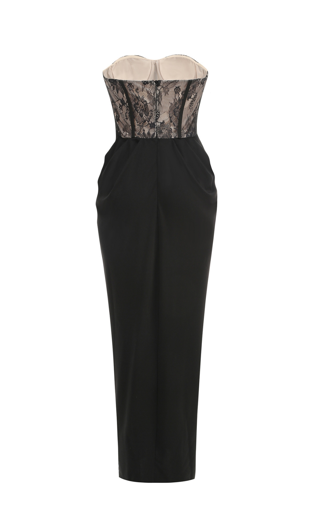 9fe2b99c61da67585fd9136c0224331e Dovie Black Strapless Corset Lace Maxi Dress