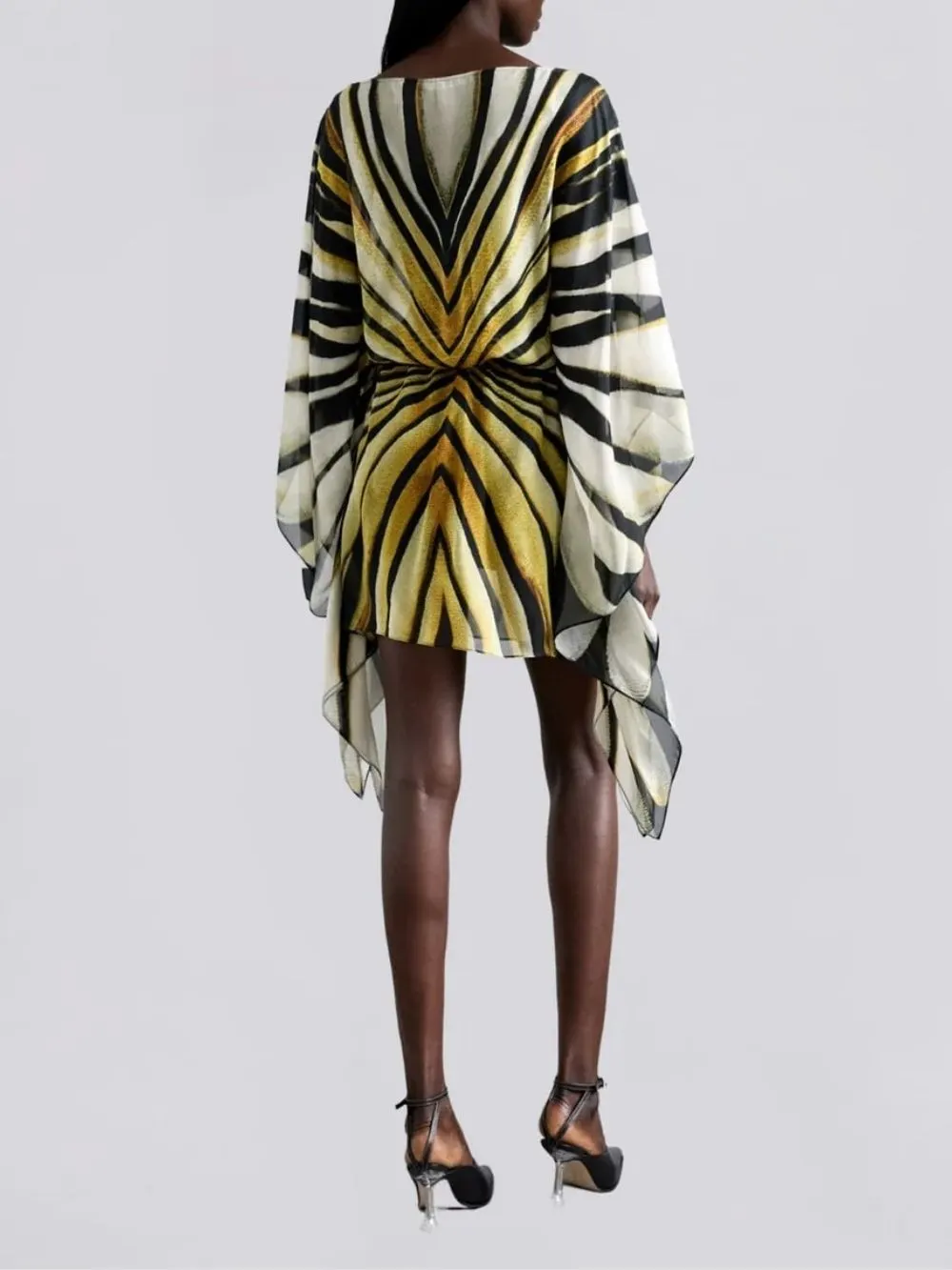 Jaleno Bat Sleeve Stripe Mini Dress - OWNCI