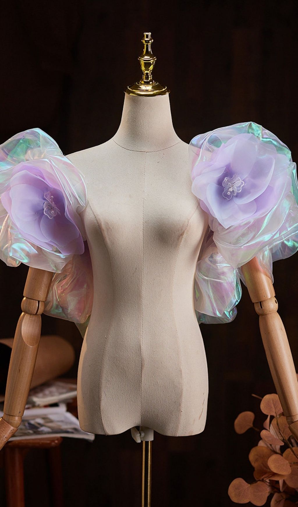 Leiya Purple Flower Shawl