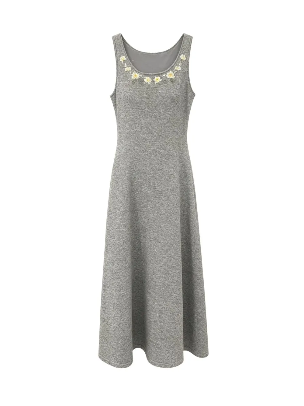 a0edf82f11953972a78be185c01a29e3 Majeeda Grey Flower Knit Cardigan & Midi Dress