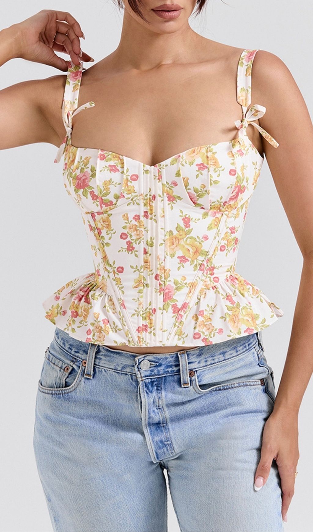 Fashionslee Women Lethia Floral Corset Top
