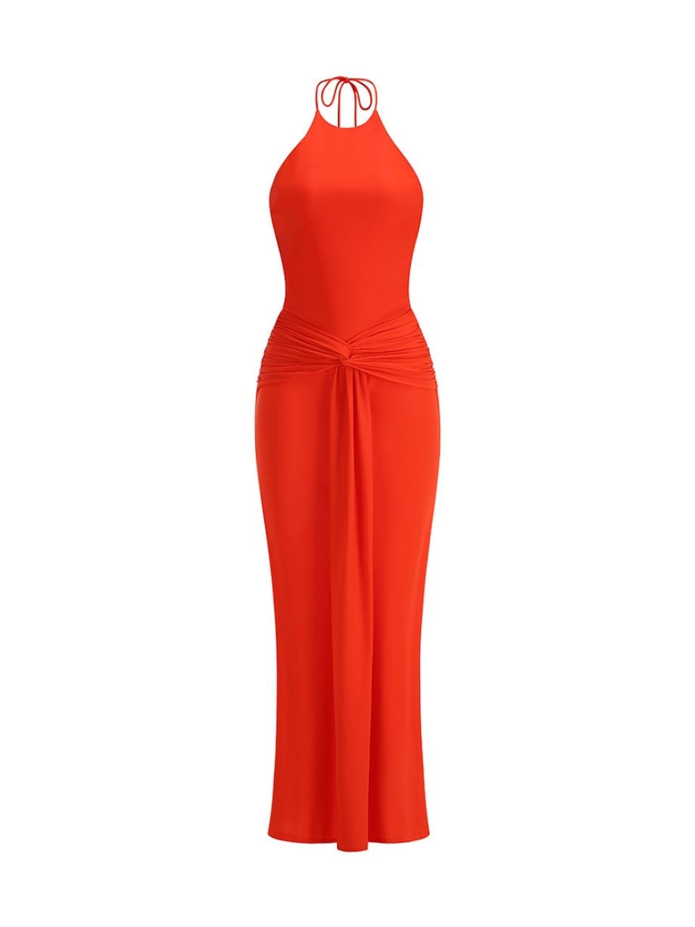 a1612935ceebe156697d569419879b50 Maine Red Halter Backless Maxi Dress
