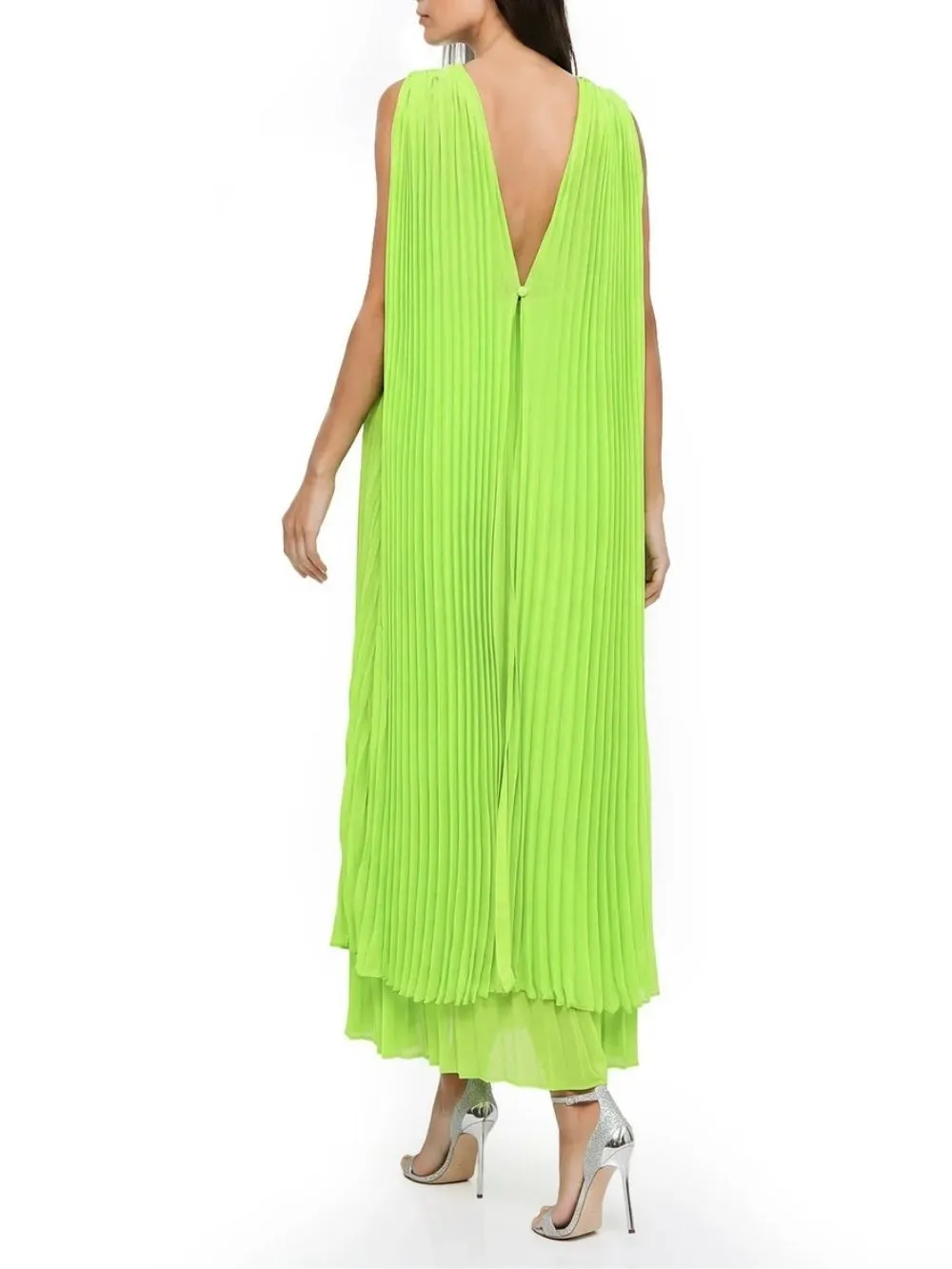 Gwen Halterneck Pleated Midi Dress - OWNCI