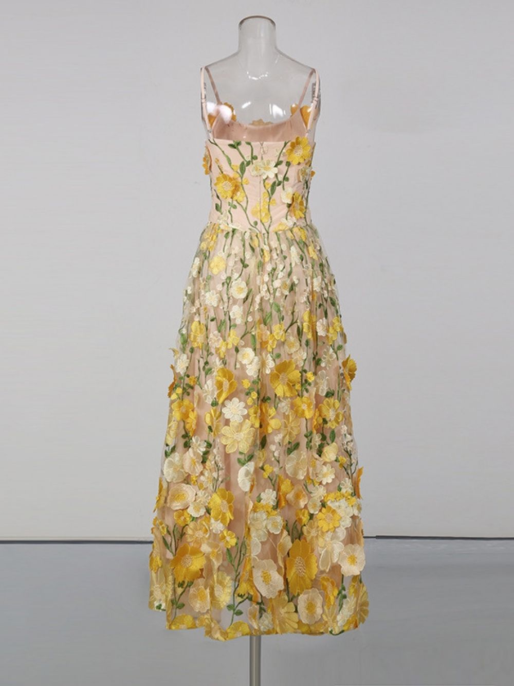 a26863a4ed186184045f5f8db3183fc5 Mahari Strappy Flower Embroidery Midi Dress