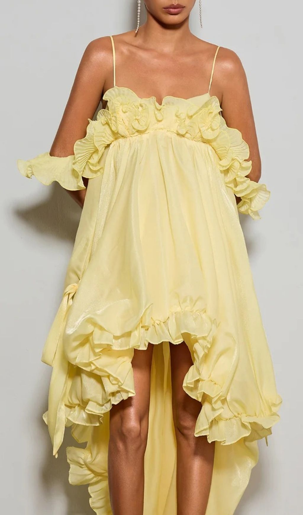 Euleta Spaghetti Ruffle Asymmetric Dress - OWNCI Euleta Spaghetti Ruffle Asymmetric Dress - OWNCI