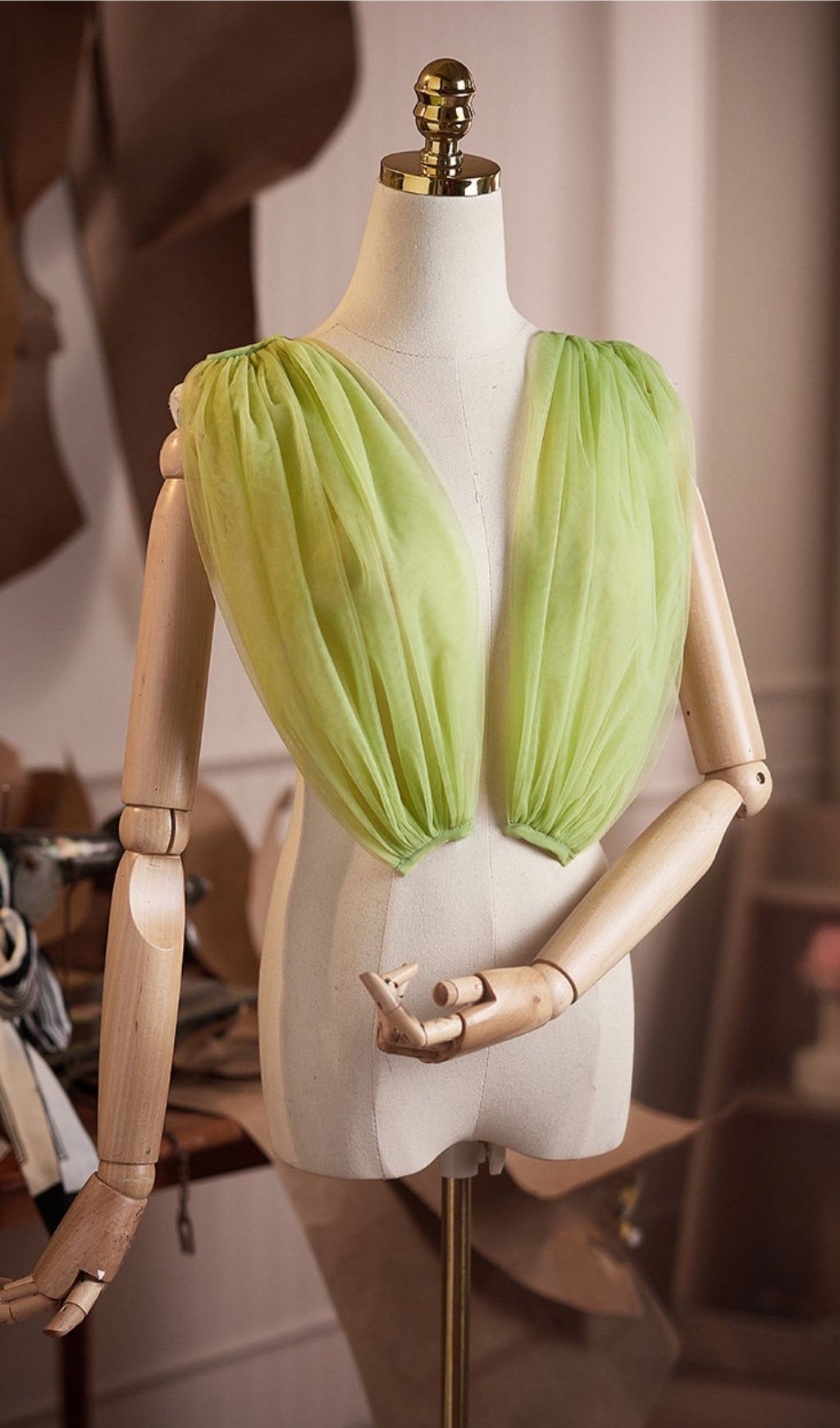 Lei Green DIY Mesh Shawl - OWNCI Lei Green DIY Mesh Shawl - OWNCI