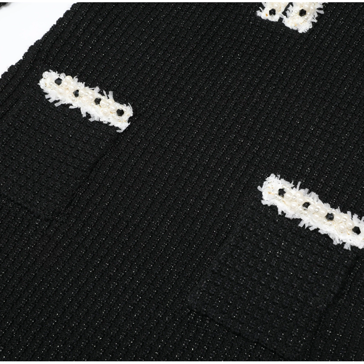 a448db7c7eba492b3c52f71c5dc5653e Kaula Black Beaded Long Sleeve Knit Midi Dress