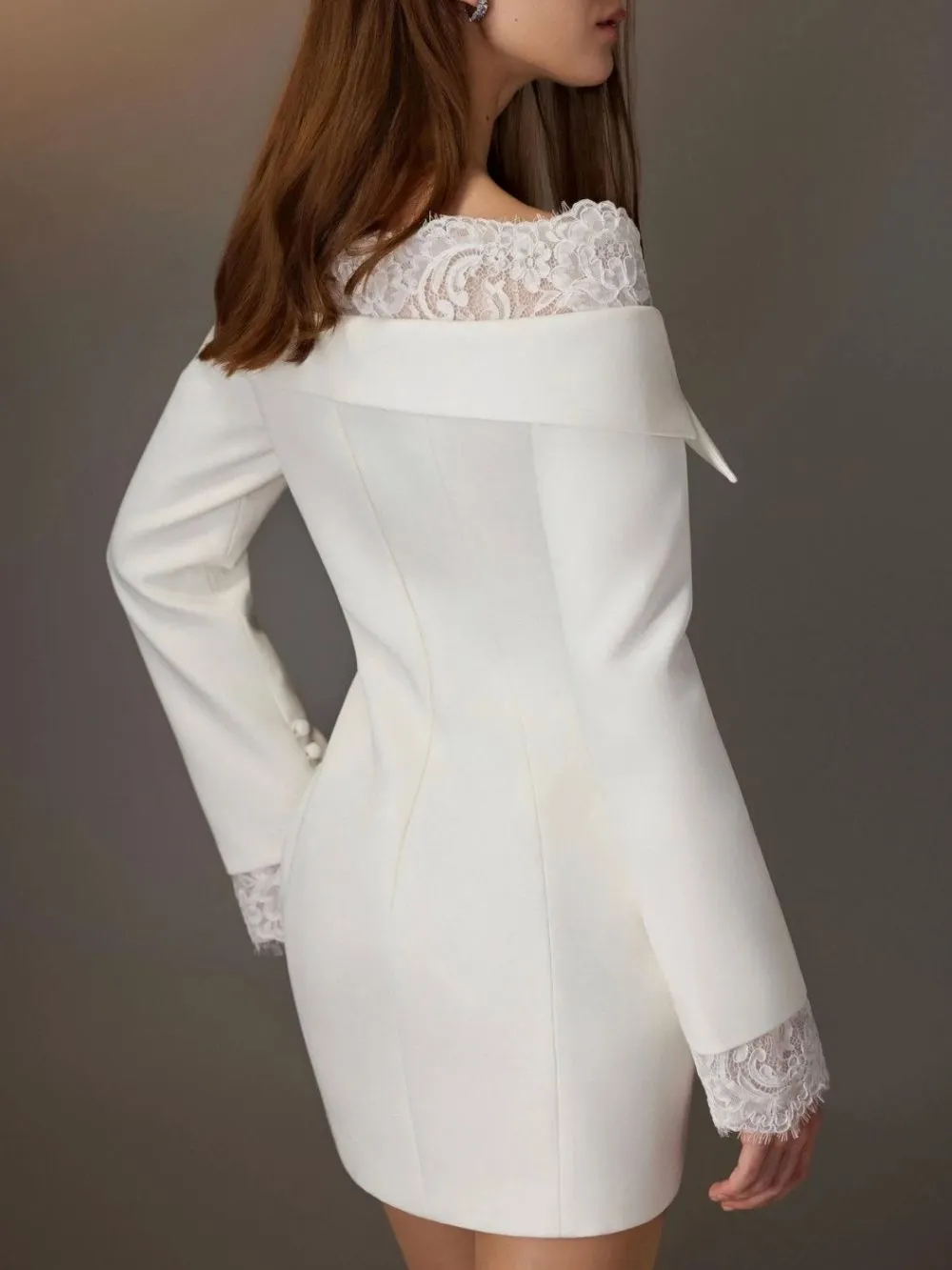 Hornfels Off Shoulder Lace Mini Dress