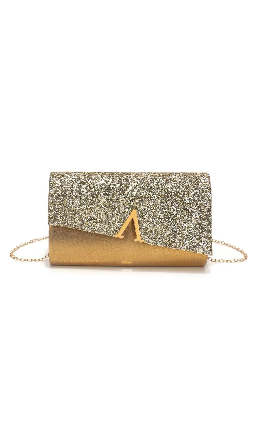 Fashionslee Women Layne Gold "V" Handbag