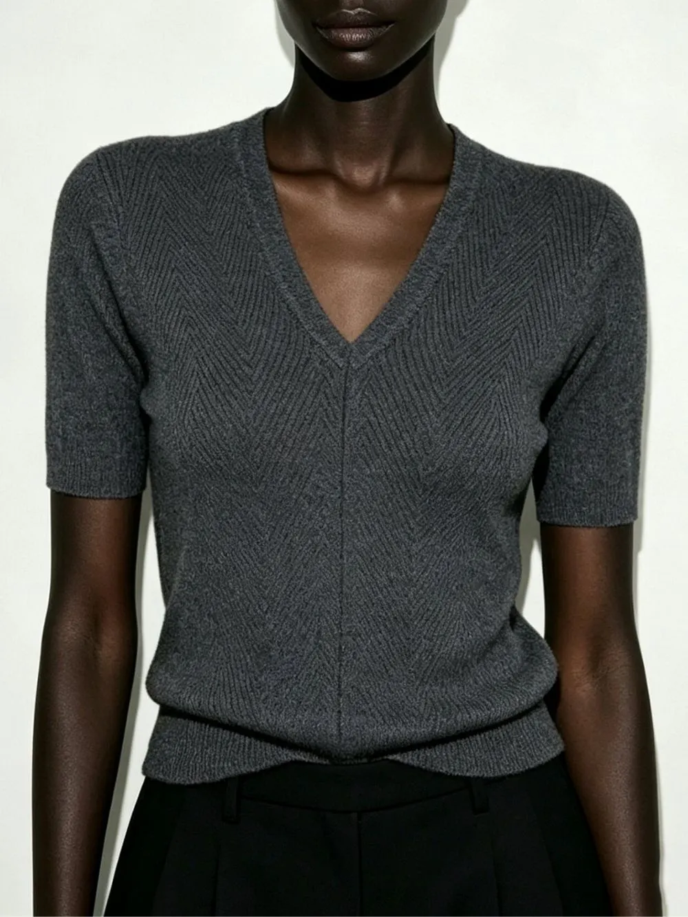 Majesty V-Neck Knit Top - OWNCI Majesty V-Neck Knit Top - OWNCI