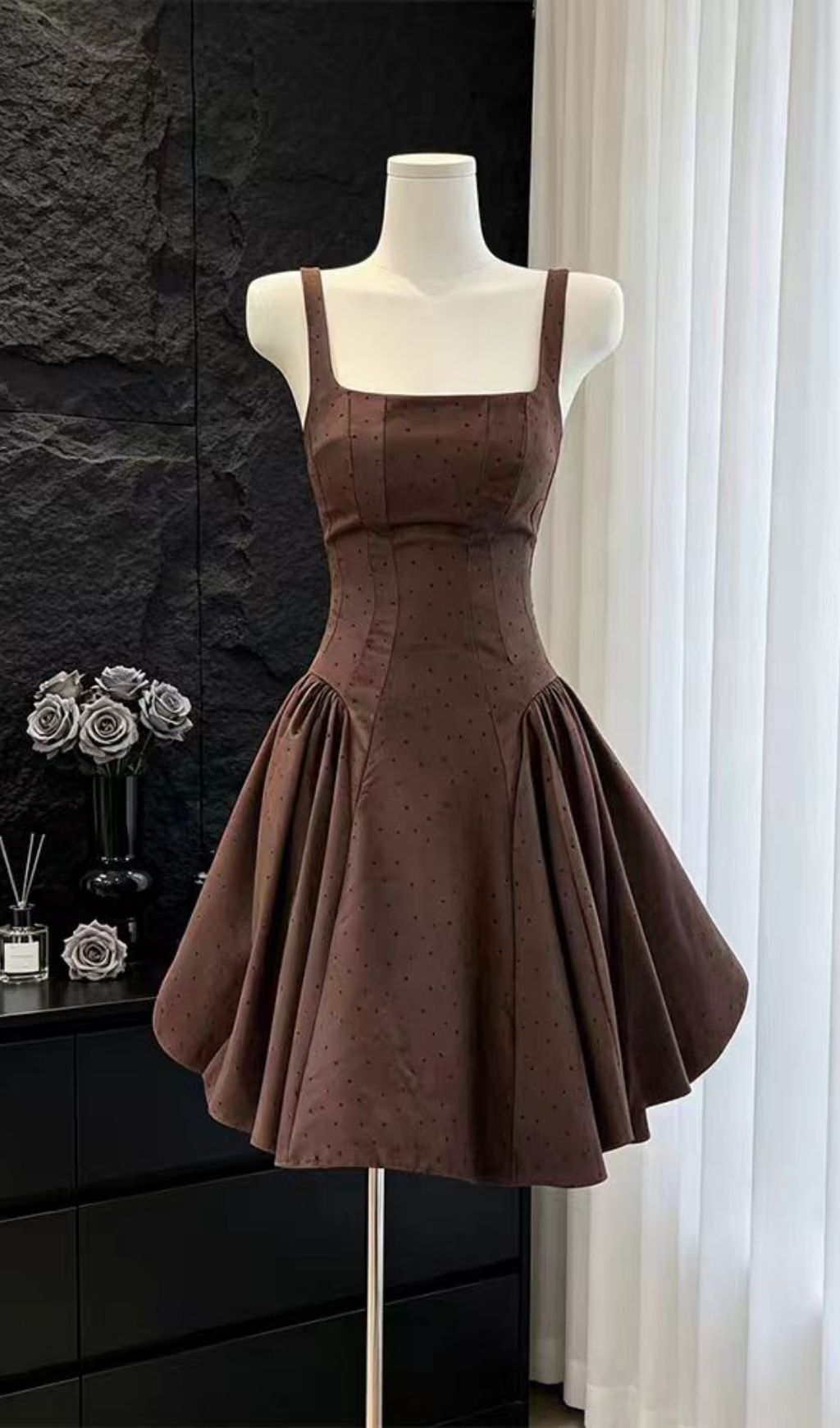 Fashionslee Women Lilliale Strappy Dot Mini Dress