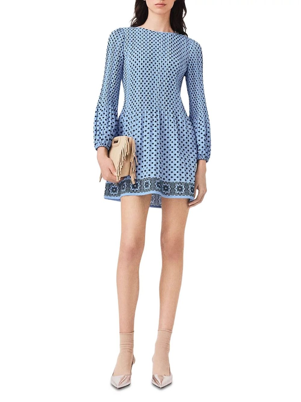 a675fe0b269fb9e21918307e957ab802 Patterned Pleated Mini Dress