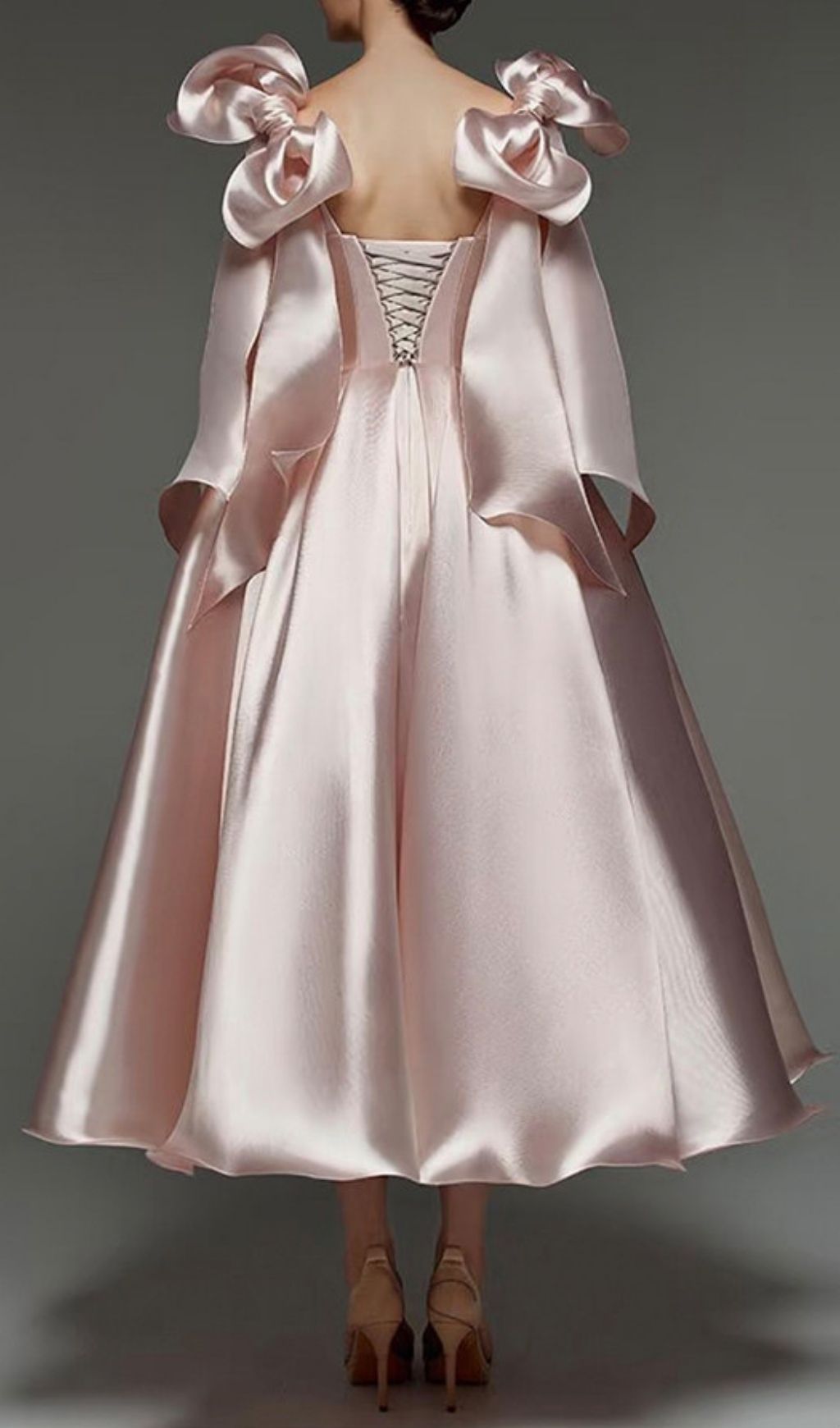 Fashionslee Women Lennie Pink Bow Midi Dress