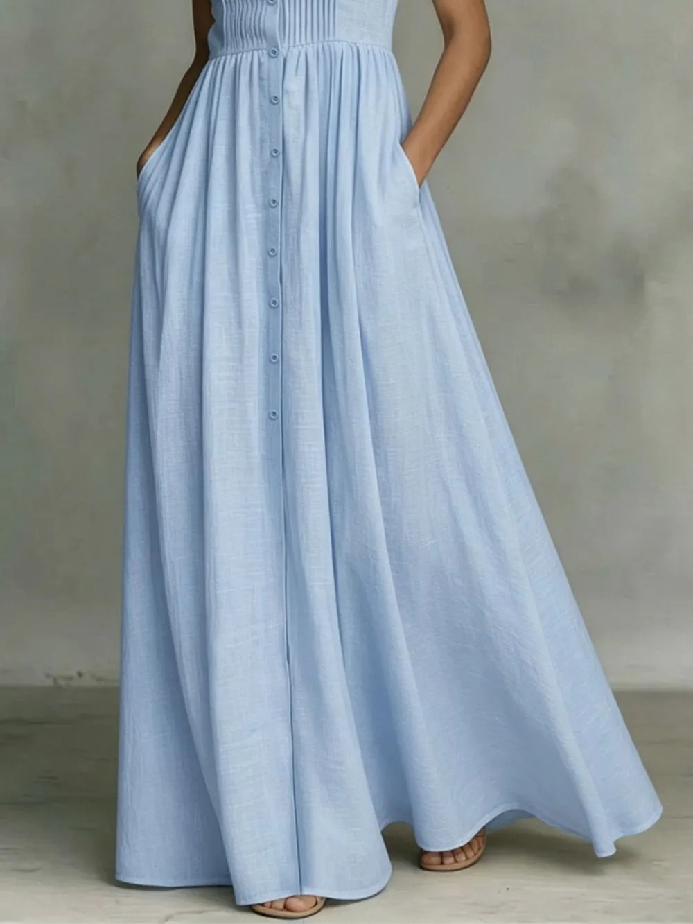 Marcela Blue Sleeveless Maxi Dress - OWNCI Marcela Blue Sleeveless Maxi Dress - OWNCI