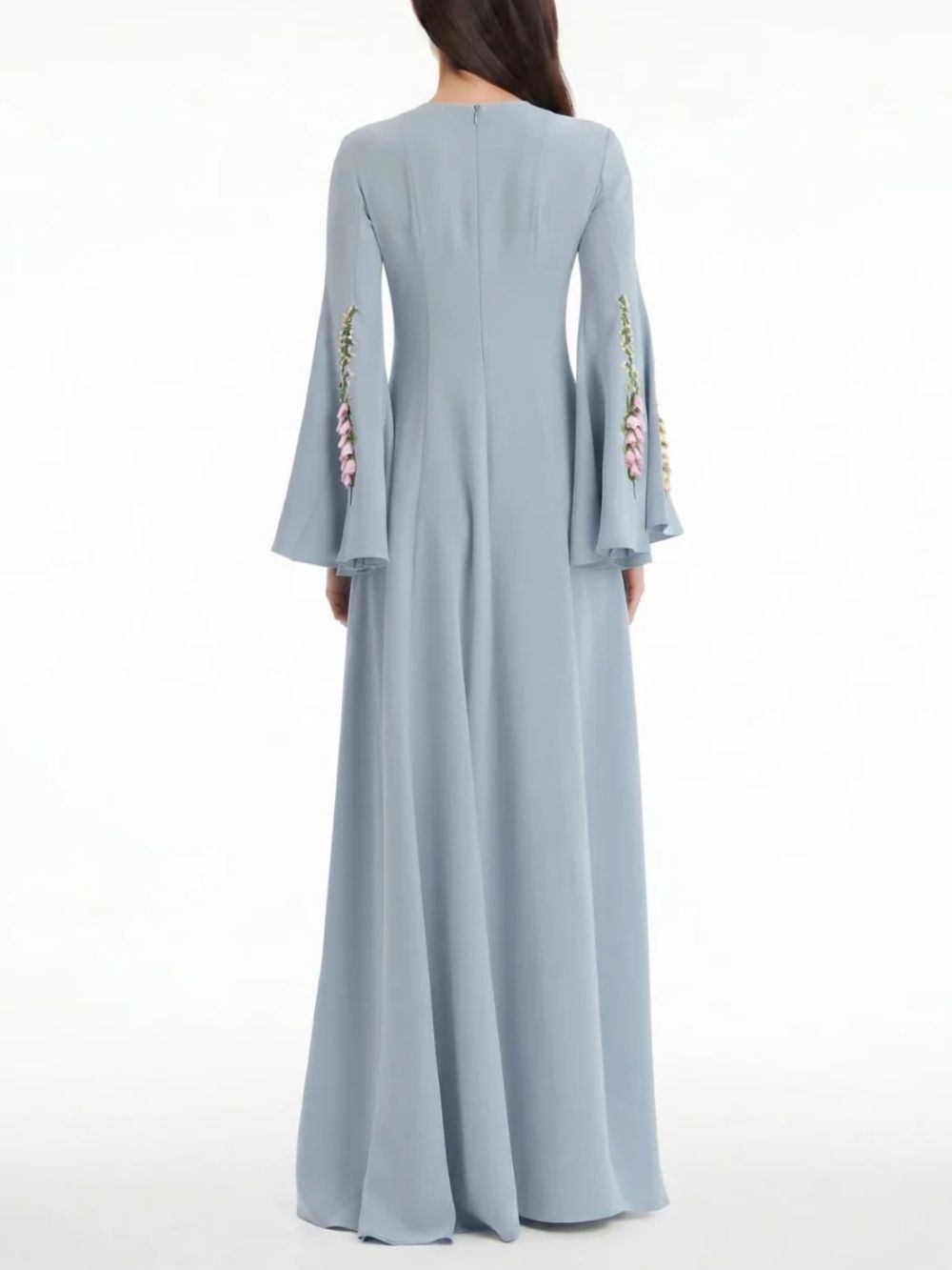 Vestra Flared Sleeve Flower Maxi Dress
