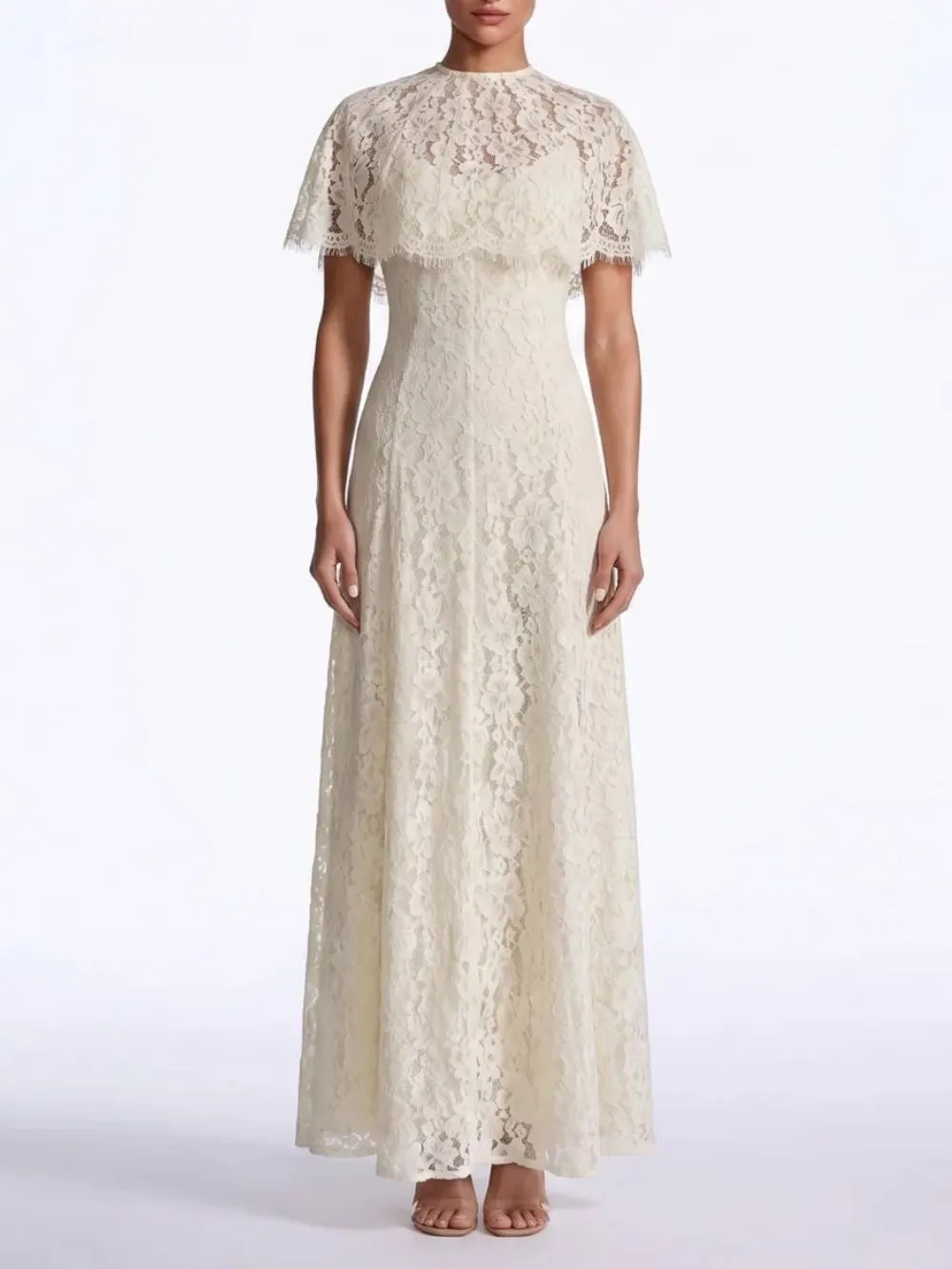 Fayola Cape Lace Maxi Dress