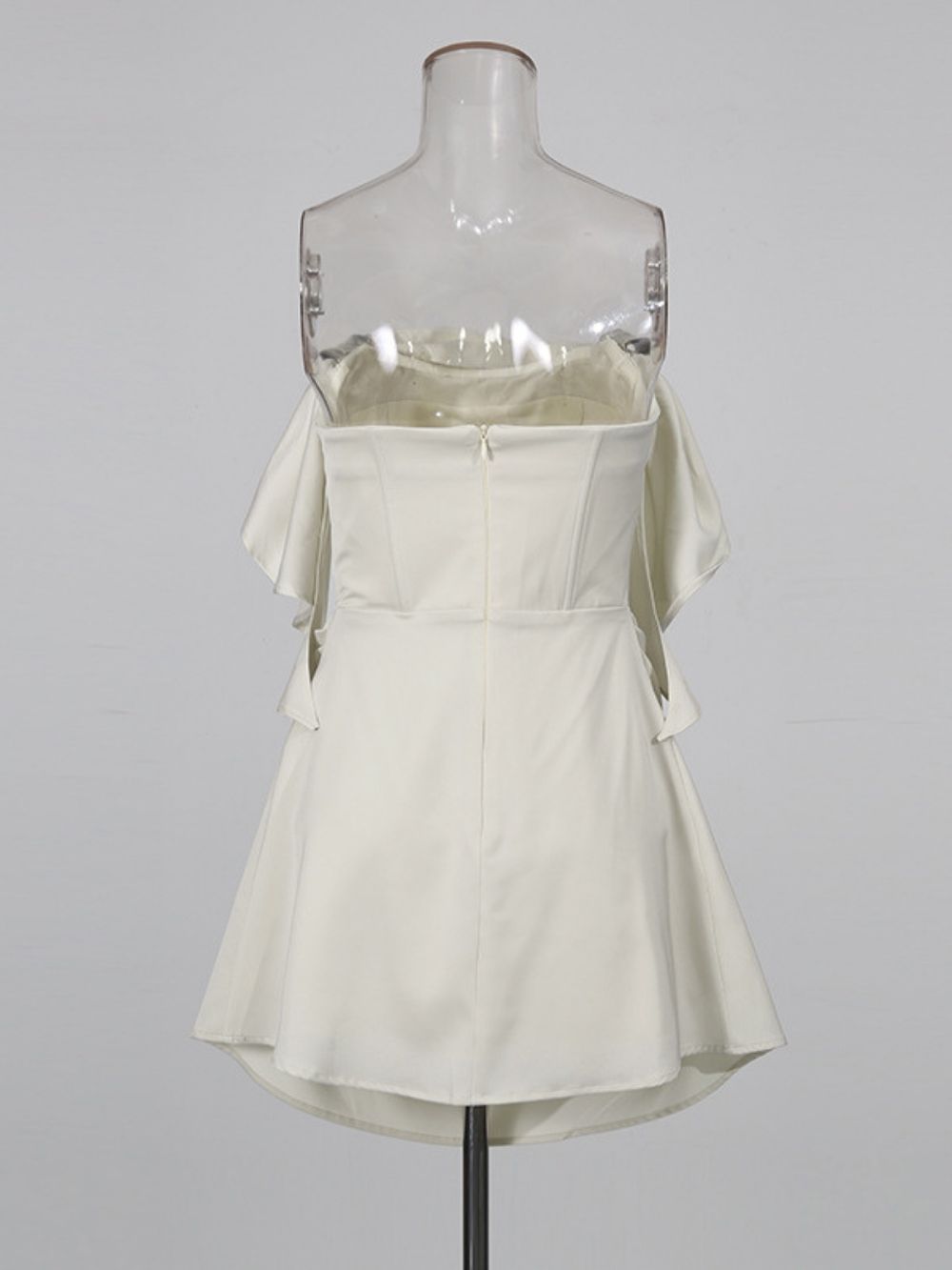 Fashionslee Women Edbald Strapless Satin Mini Dress