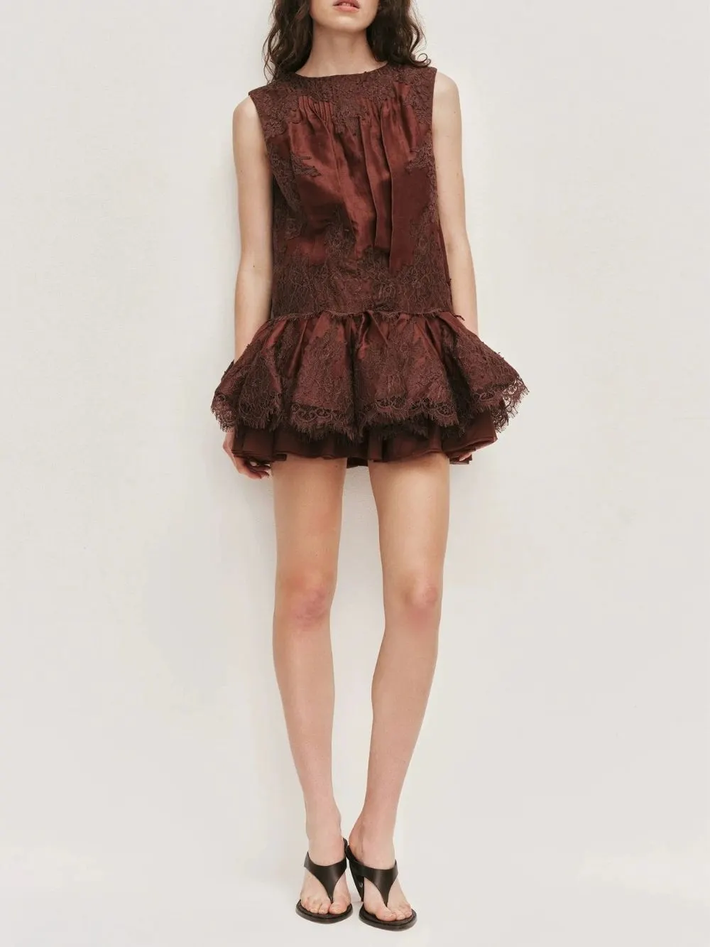 Manda Red Lace Sleeveless Mini Dress - OWNCI