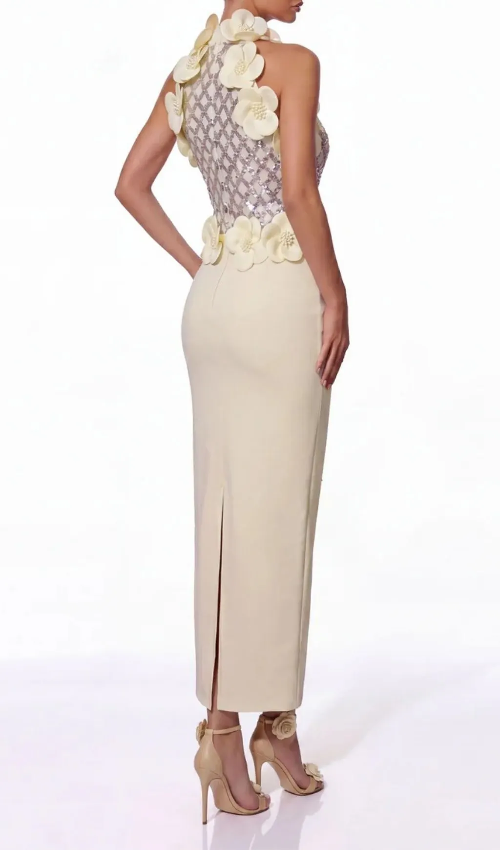 Fashionslee Women Galveran Flower Sequin Bandage Maxi Dress