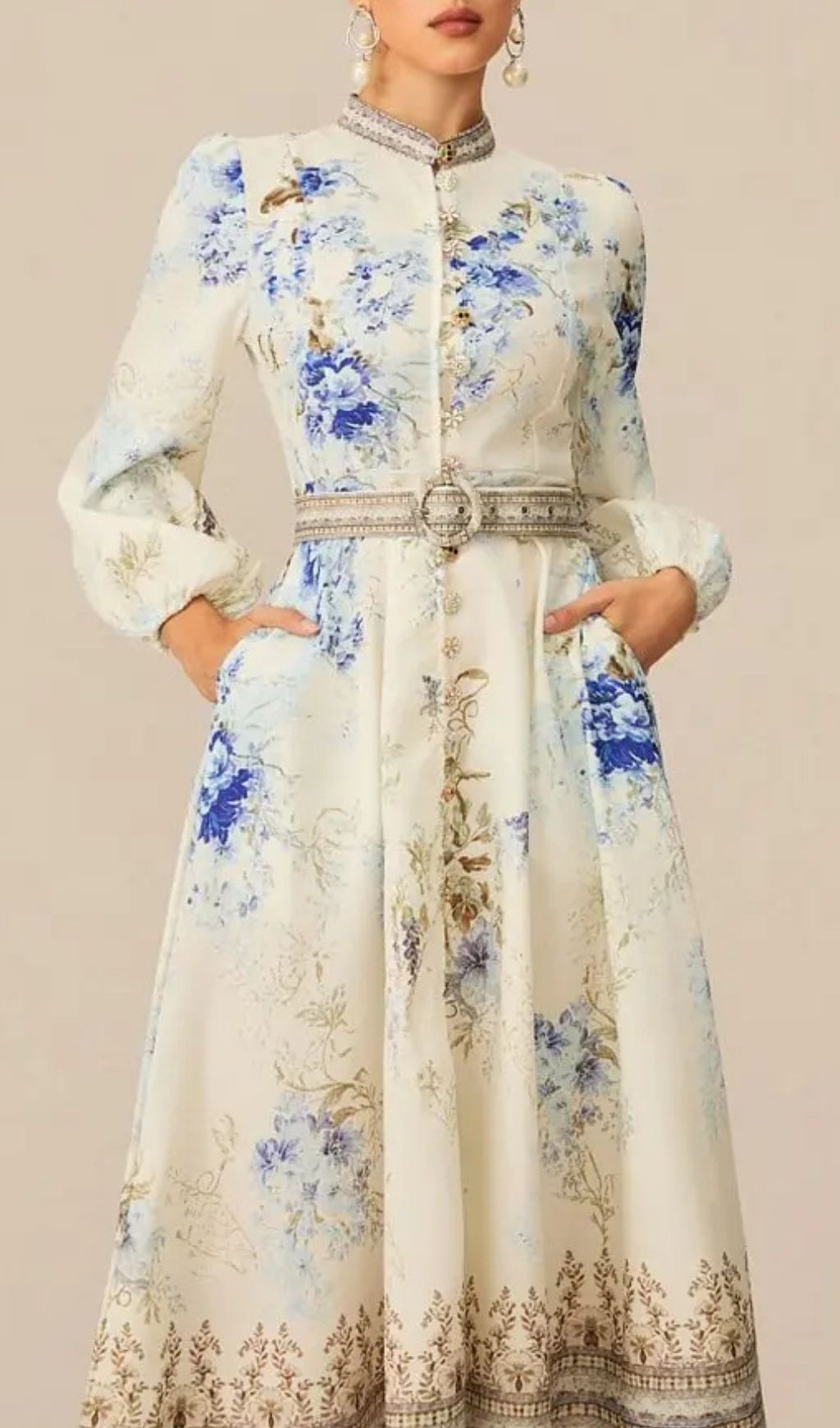 aa02ef93e2d6112b6d99df2a3a81da4f White Floral Print Midi Dress