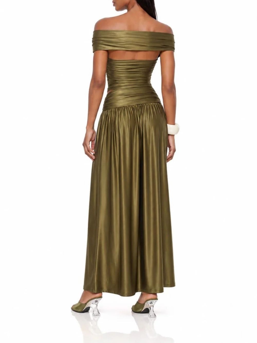 Pravena Off Shoulder Ruched Skirt Set - OWNCI