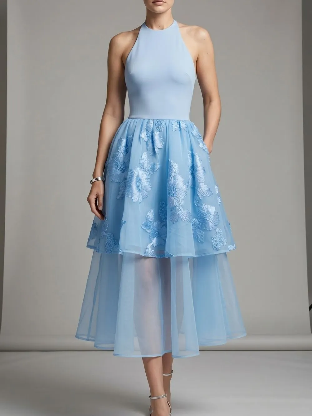 Maik Halter Flower Midi Dress - OWNCI Maik Halter Flower Midi Dress - OWNCI