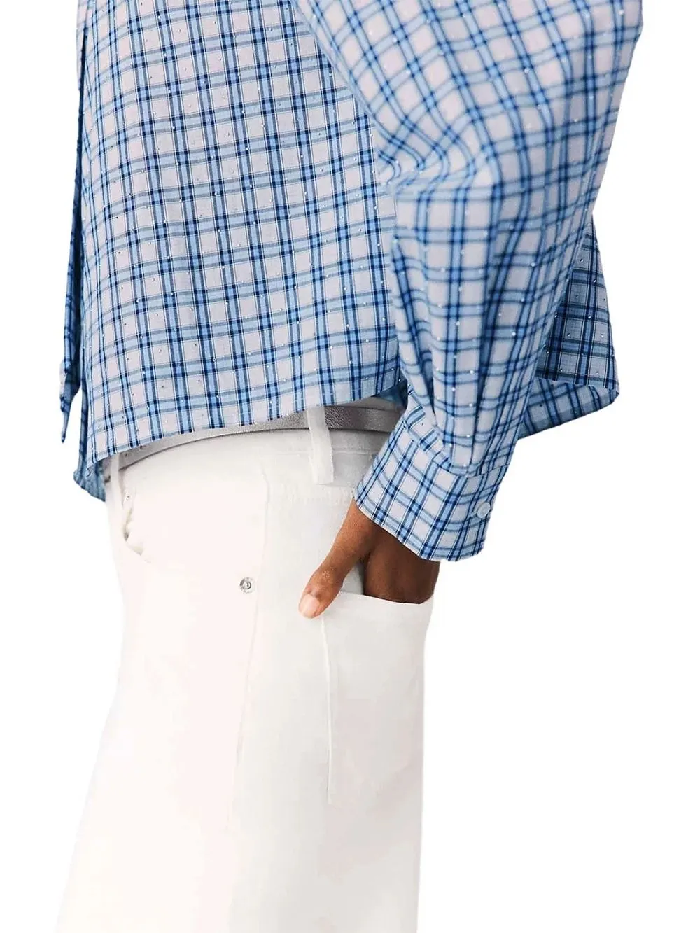 Rhinestone Shirt with Removable Tie - OWNCI Rhinestone Shirt with Removable Tie - OWNCI