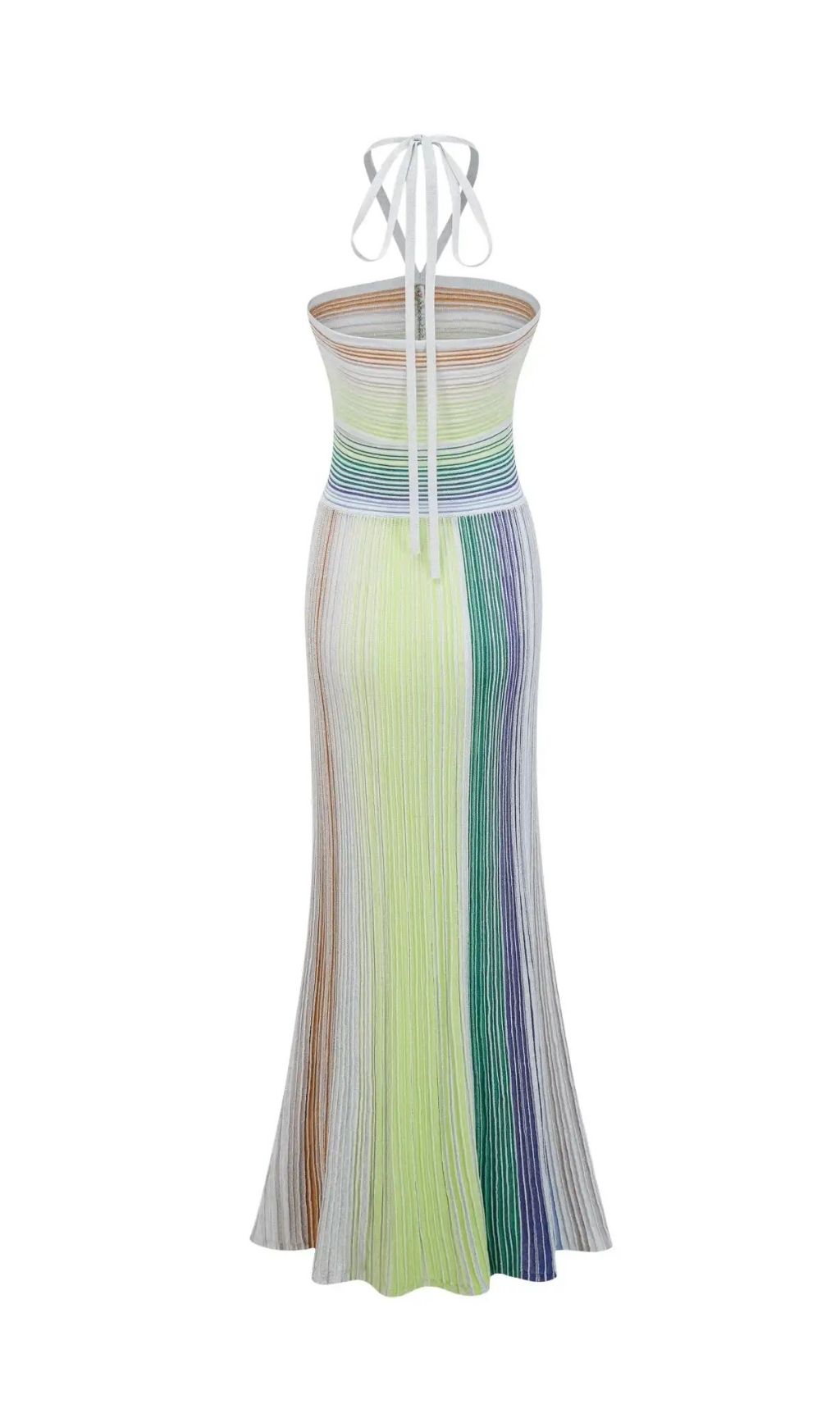 Serelith Metallic Knit Backless Maxi Dress