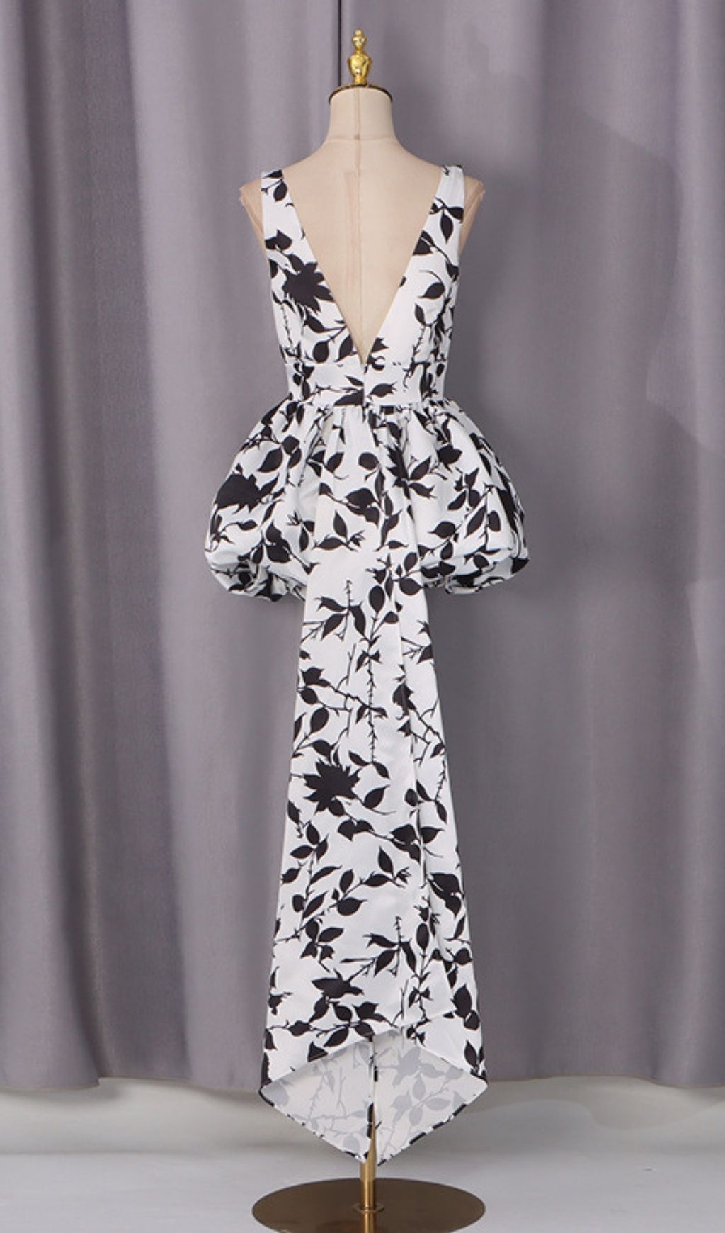 Evgeniya V Neck Printed Bubble Dress - OWNCI