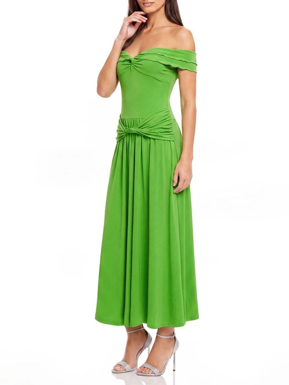 Greta Off Shoulder Twisted Maxi Dress - OWNCI