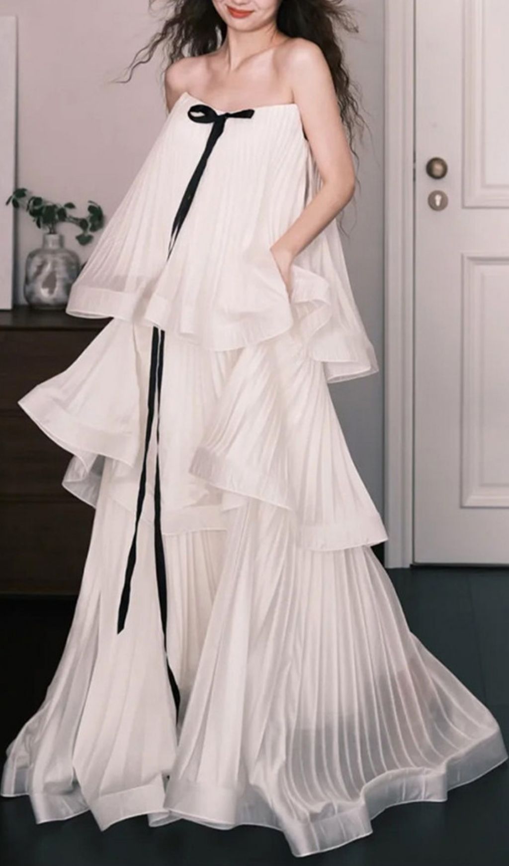 Fashionslee Women Ylvarion Strapless Tiered Maxi Dress