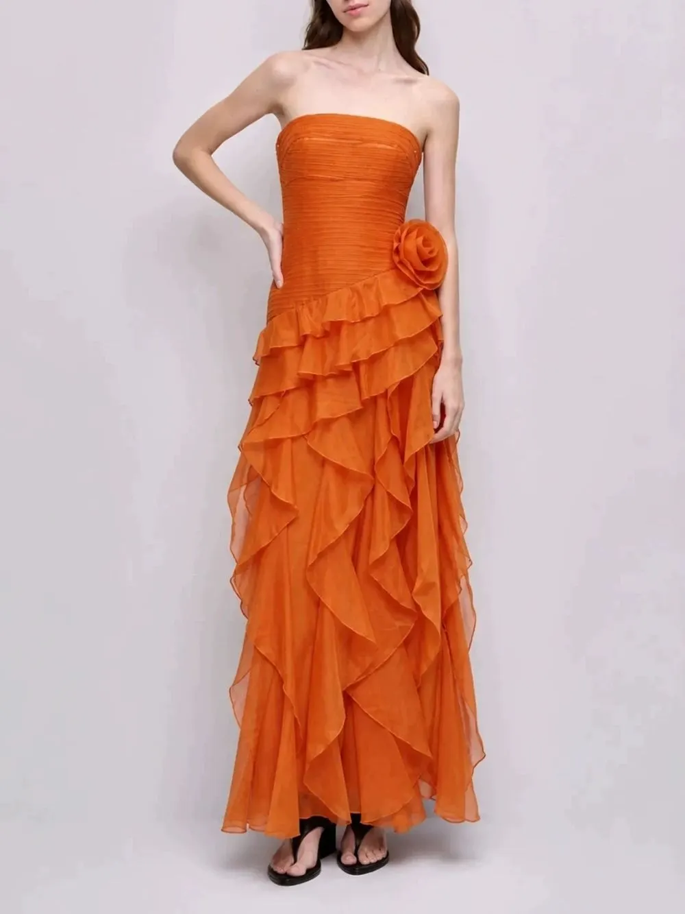 Rexion Strapless Flower Maxi Dress - OWNCI Rexion Strapless Flower Maxi Dress - OWNCI
