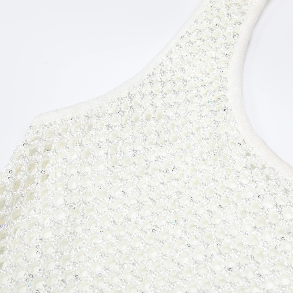 aceb267f54367c3bb79ea6913104fa68 Kimbra White Sleeveless Sequin Knit Midi Dress