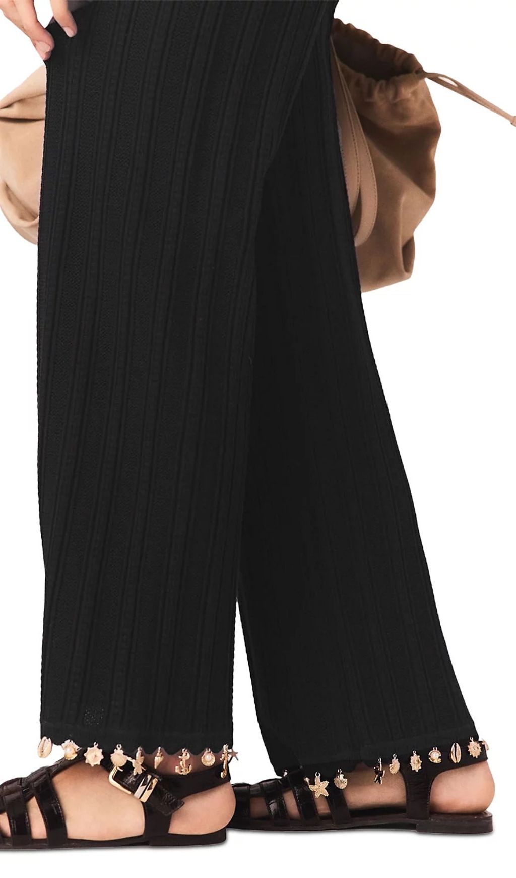 Fashionslee Women Pishella Jeweled Knit Pants