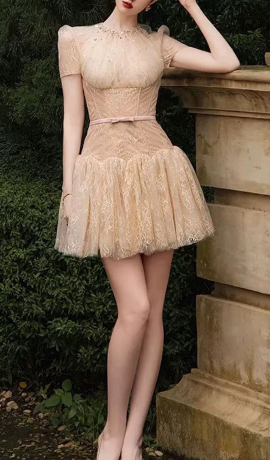 Fashionslee Women Madaline Lace Mini Dress