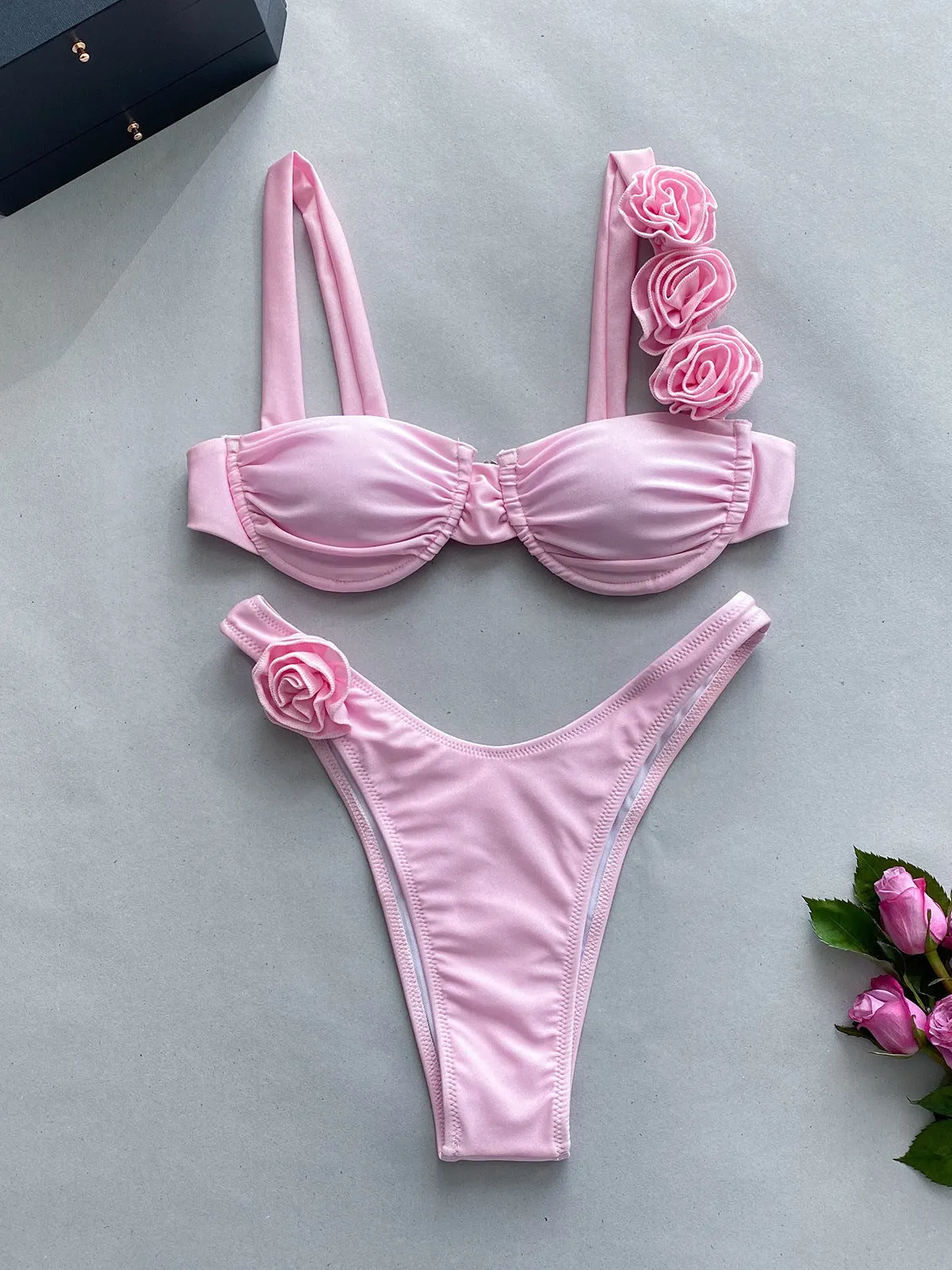 3D Three-Dimensional Flower Split Bikini - OWNCI 3D Three-Dimensional Flower Split Bikini - OWNCI