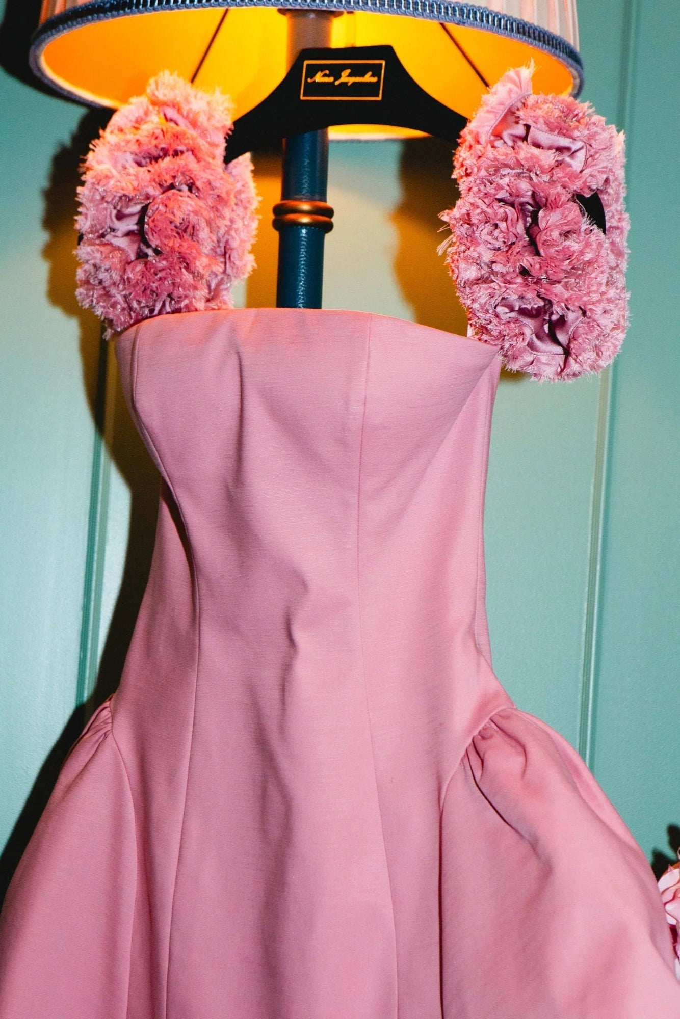af6c5bcbf628f4f964a5ff8fa863b0cb Sherry Flower Strapless Puffy Mini Dress In Pink