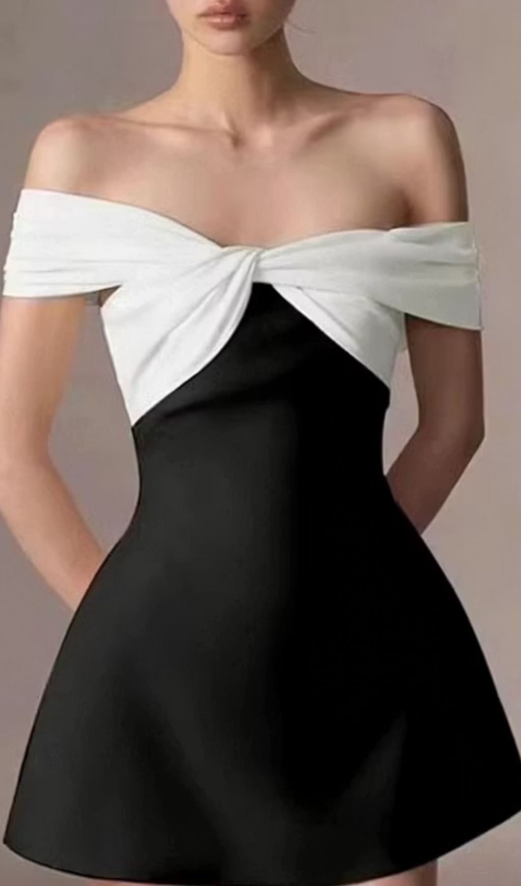 af82e1cabb4a4b1aea6b171a525869cb Off-The-Shoulder Twisted Front Mini Dress