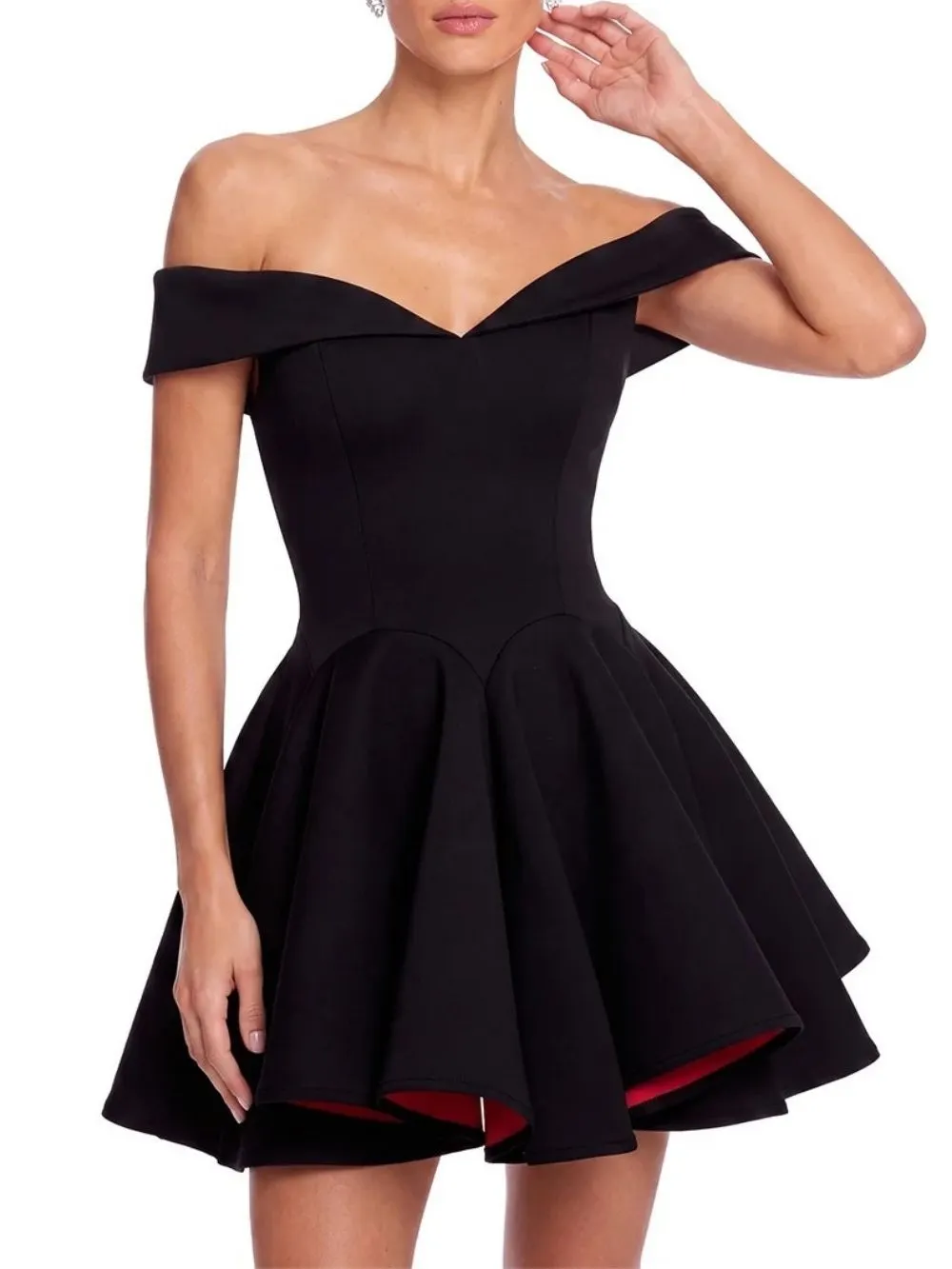 Drynex Off Shoulder Red Sole Mini Dress