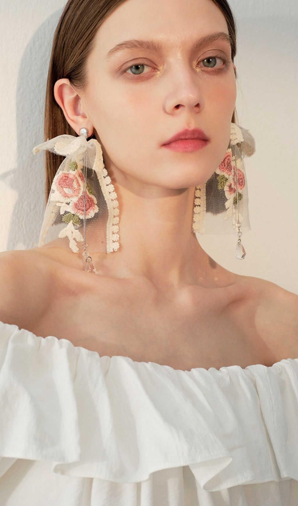Fashionslee Women Leiko Flower Embroidery Earrings
